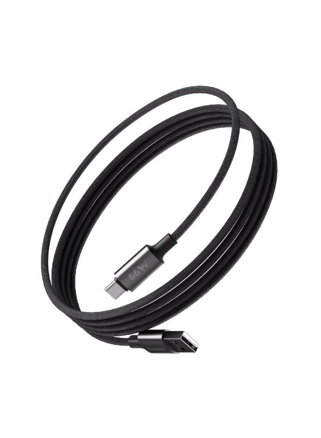blupebble PowerFlow 66W USB-A to USB-C Fast Charging Cable | PD 3.0 Quick Charge | Durable Braided Design | High-Speed Data Transfer | Compatible with Android, Tablets, Power Banks - Image 1