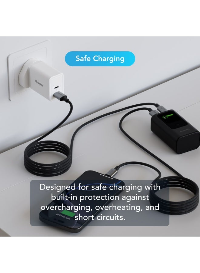 blupebble PowerFlow 66W USB-A to USB-C Fast Charging Cable | PD 3.0 Quick Charge | Durable Braided Design | High-Speed Data Transfer | Compatible with Android, Tablets, Power Banks - Image 4