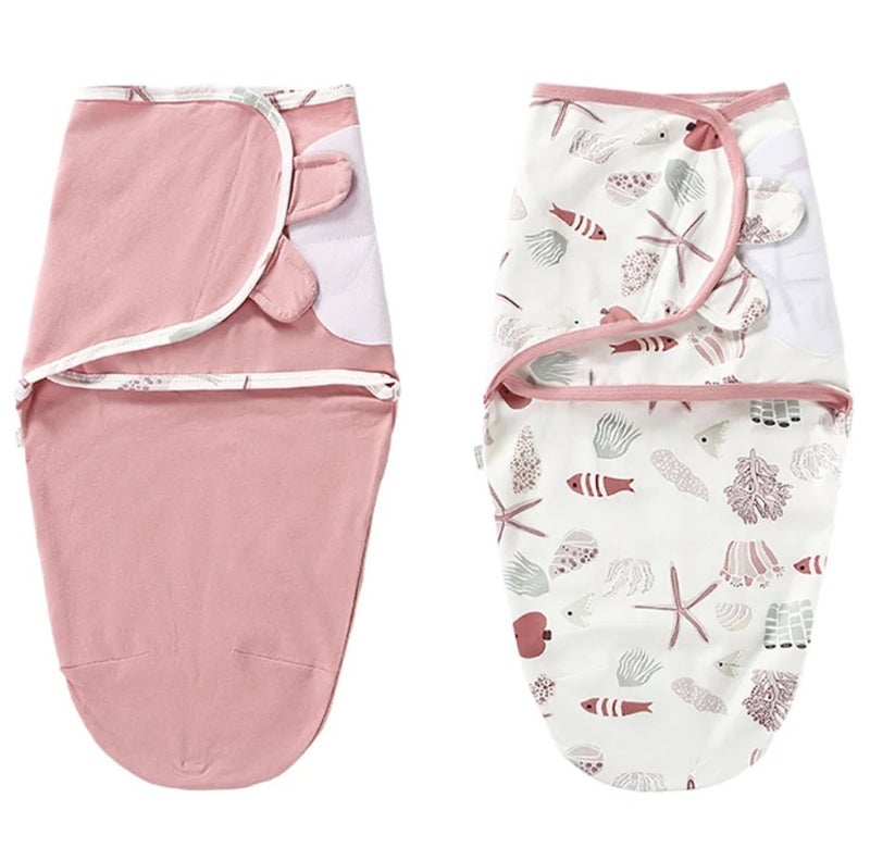 Y&D Hot Selling 2-Pack Cotton Baby Swaddle Sleep Sack with Hat, Adjustable Fit Swaddlers, Comfortable Newborn Wrap for Summer - Image 3