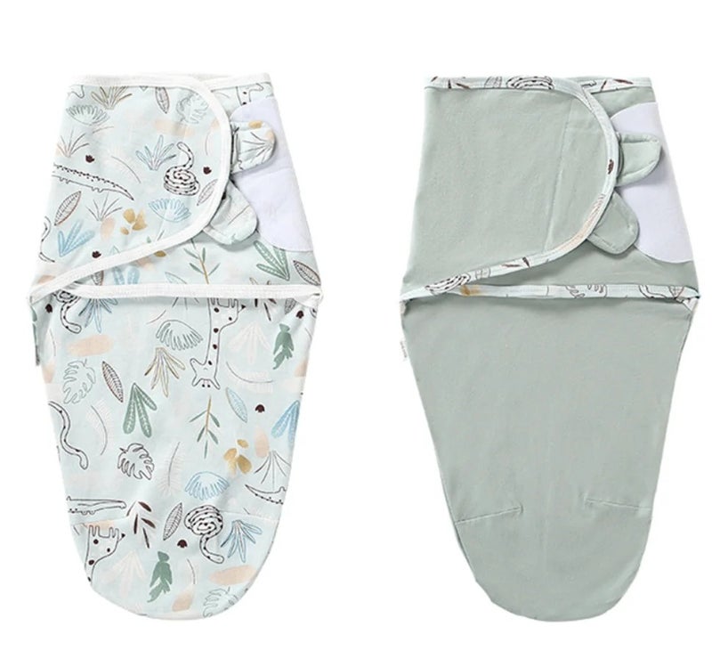 Y&D Hot Selling 2-Pack Cotton Baby Swaddle Sleep Sack with Hat, Adjustable Fit Swaddlers, Comfortable Newborn Wrap for Summer - Image 2
