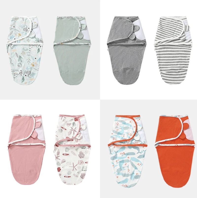Y&D Hot Selling 2-Pack Cotton Baby Swaddle Sleep Sack with Hat, Adjustable Fit Swaddlers, Comfortable Newborn Wrap for Summer - Image 4