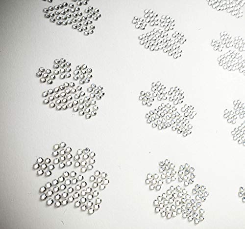 Rococo Designs Set of 12 Small Paw Print | 1.5" Each | Clear Rhinestone Iron on Hotfix Bling DIY with Extra Paw Print - Image 5