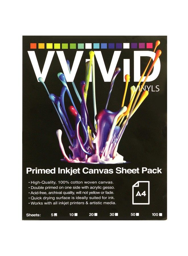 VViViD قماش طباعة نفاثة 100% قطن حقيقي قابل للطباعة مقاس 8.5 × 11 125 رطل 340 غرام 17 ميل (5 أوراق) - Image 5