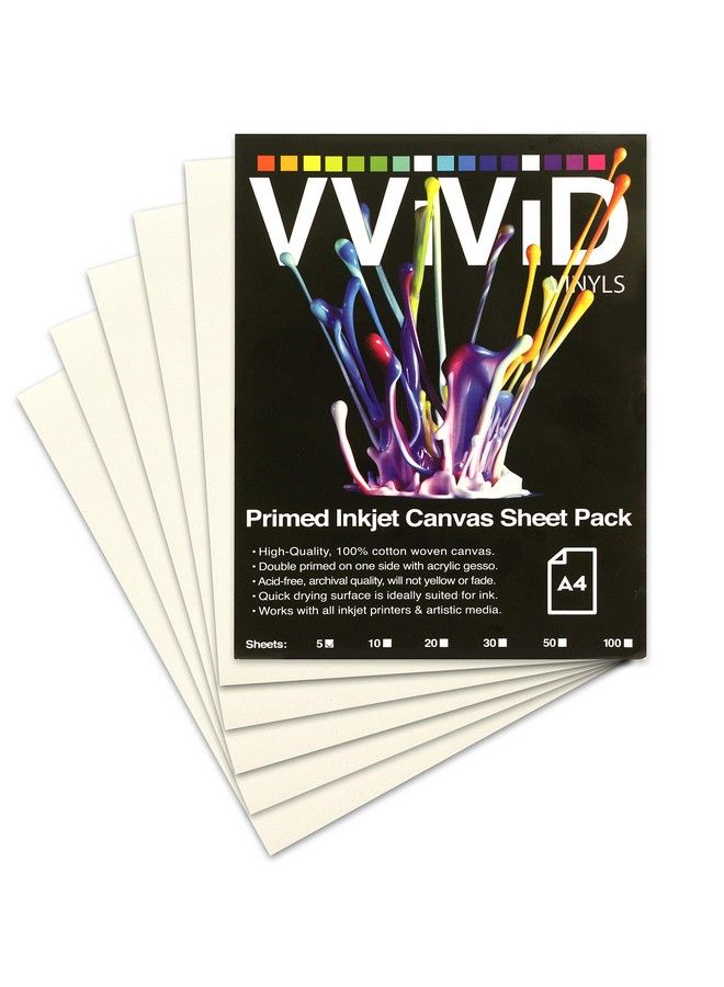 VViViD قماش طباعة نفاثة 100% قطن حقيقي قابل للطباعة مقاس 8.5 × 11 125 رطل 340 غرام 17 ميل (5 أوراق) - Image 2