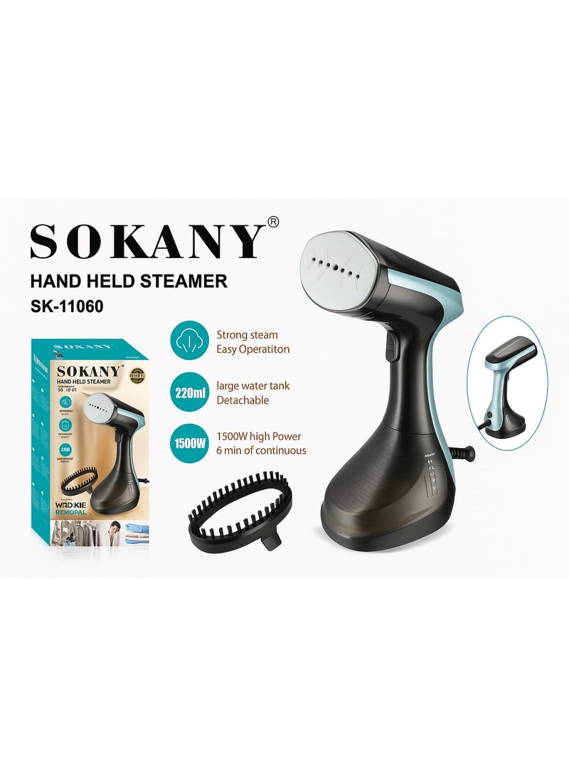 Sokany Hand Steam Iron for Clothes, 1500 Watts, 220 ml Capacity - Removes Wrinkles and Lint - Model SK-11060