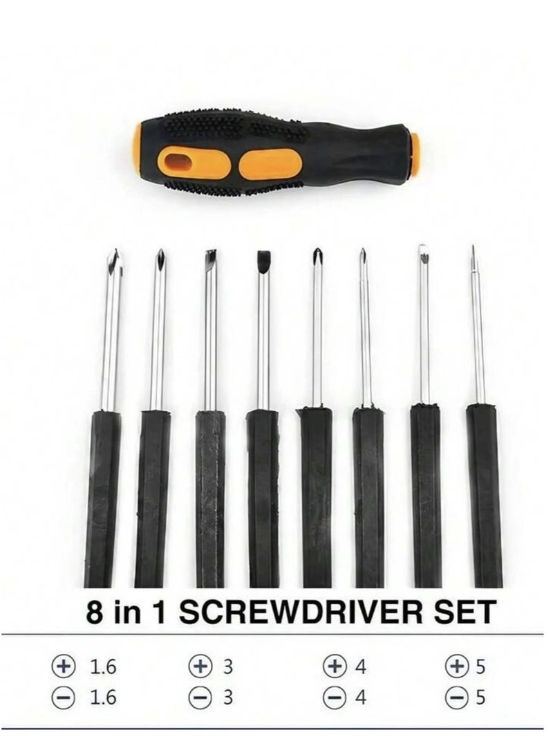 مجموعة مفكات متعدد الوظائف 8 في 1 للهواتف المحمولة والحواسيب- مجموعة أدوات إصلاح يدوية برؤوس متنوعة - Image 3