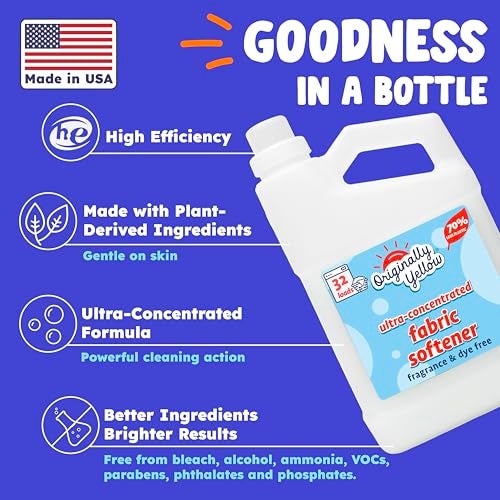 Originally Yellow Fabric Softener Fragrance DyeFree Laundry Softener Helps Remove Static Wrinkles UltraConcentrated Liquid Fabric Softener 32 Oz - Image 3