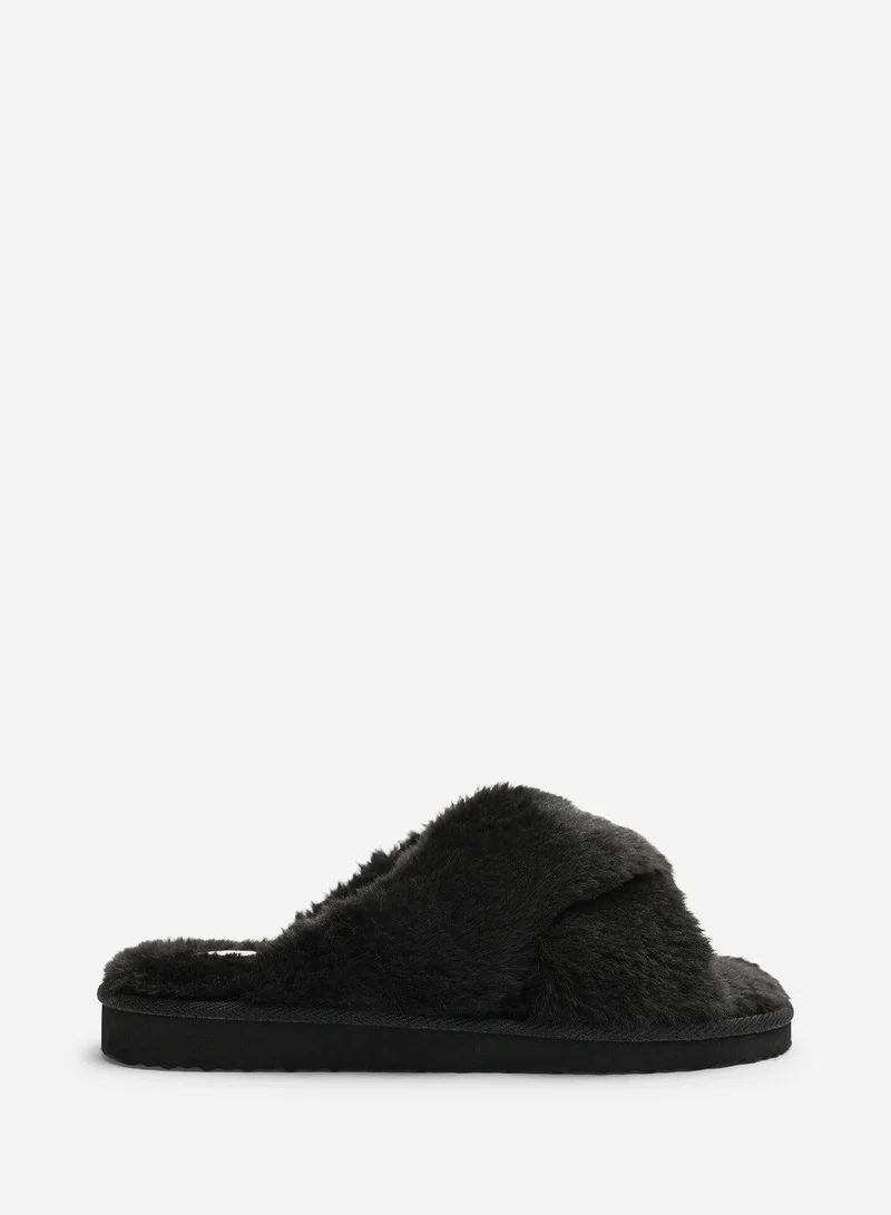 Where's That From 'Cuddle' Cross Over Fluffy Slippers
