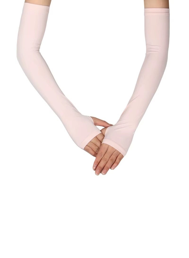 إيه جي دي 3 أزواج من أكمام الذراع المريحة مع فتحة للإبهام، حماية من الشمس، للرياضة والتدريب وركوب الدراجات/ أبيض - Image 4