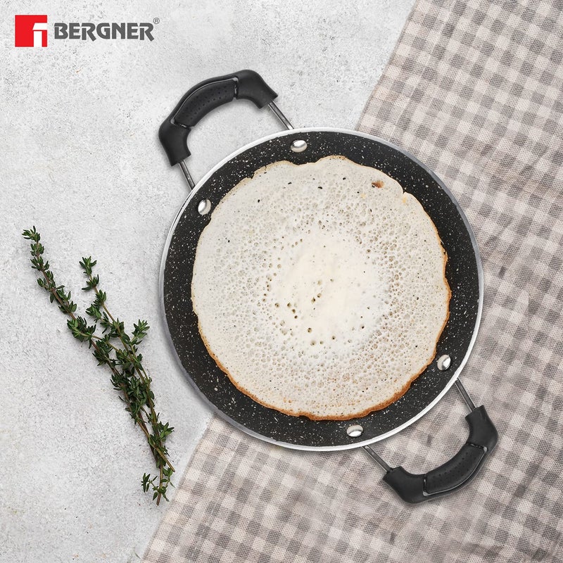 BERGNER Essential Plus 5 Layer Marble Non Stick Appachetty with Stainless Steel Lid, 22cm, Food Safe (PFOA Free), Thickness 3.0mm, 1 Year Warranty by Bergner, Black - Image 5