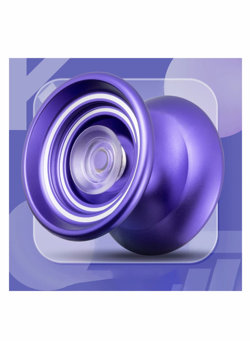 KASTWAVE Responsive Yoyo K7, Excellent Purple Metal Yoyo for Beginners, High Quality, A Very Popular Toy for Kids, Friends, Families, Etc with Yoyo Bag + Yoyo Glove + 5 Yoyo Strings - Image 3