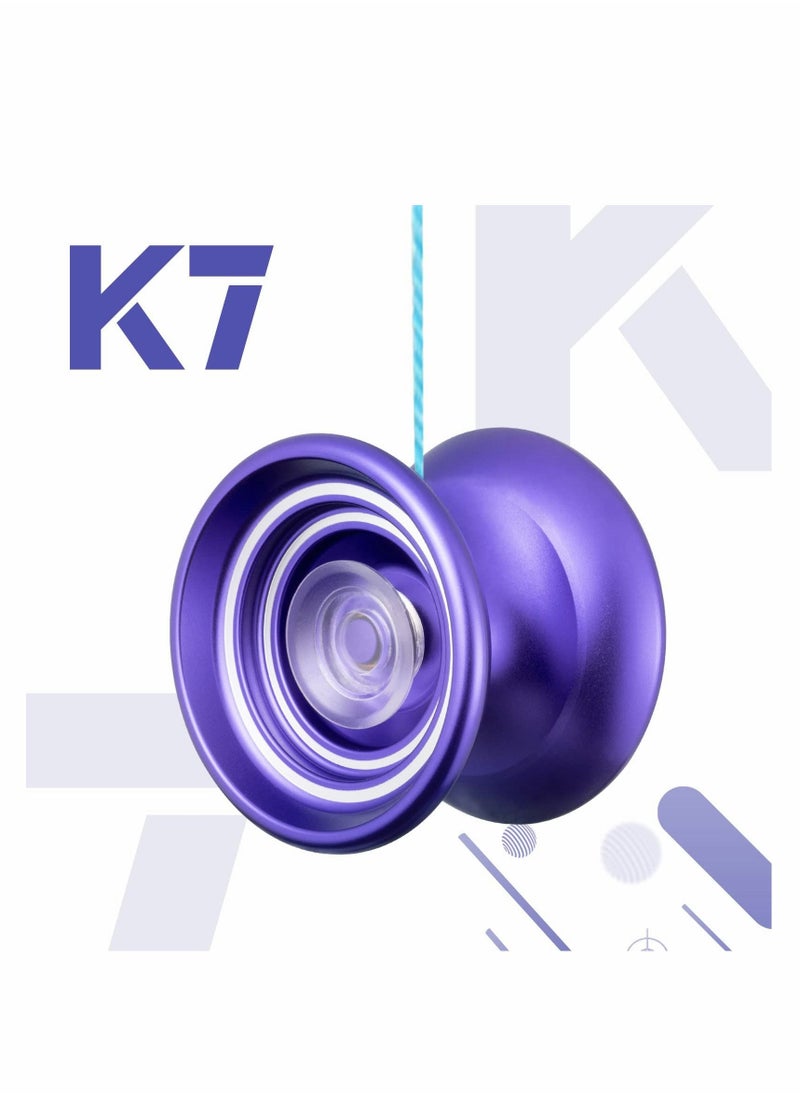 KASTWAVE - Responsive Yoyo K7, Excellent Purple Metal Yoyo for Beginners, High Quality, A Very Popular Toy for Kids, Friends, Families, Etc with Yoyo Bag + Yoyo Glove + 5 Yoyo Strings - Image 1