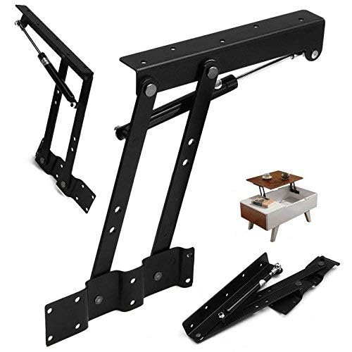 MSOBAIW 1 Pair Lift Up Top Coffee Table Mechanism Spring Hinge Hardware Fitting Table Hinge for Furniture Accessories, Multi-Functional Pneumatic Gas Spring Lift Support for Coffee Table - Image 2