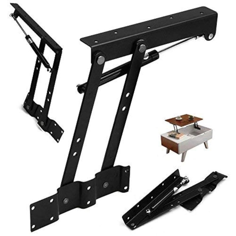 MSOBAIW 1 Pair Lift Up Top Coffee Table Mechanism Spring Hinge Hardware Fitting Table Hinge for Furniture Accessories, Multi-Functional Pneumatic Gas Spring Lift Support for Coffee Table - Image 1