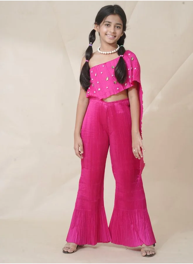 Maithili Maithili Embellished One Shoulder Wide Leg Jumpsuit