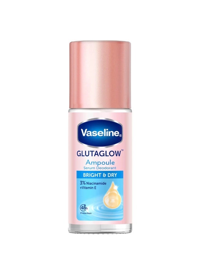Vaseline Glutaglow Bright & Dry Deodorant Roll On Ampoule Serum Underarm 45ml - Image 2