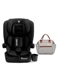TEKNUM Pack and Go Foldable Car Seat With Ace Ivory  Diaper Bag -Black  - Image 1