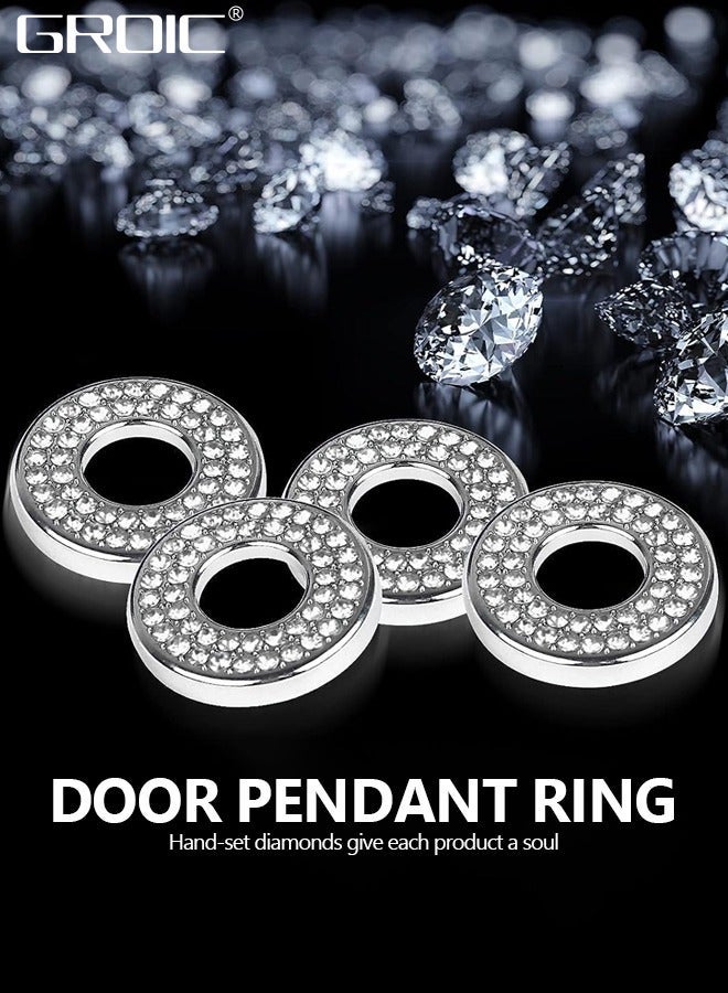 GROIC 4PCS Bling Inner Car Door Lock Cover Stickers, Rhinestones Pull Rod Bolt Decorations, Crystal Auto Decals for Women Girls, Sparkly Pin Caps Mercedes-Benz A/B/C/D/E  - Image 2
