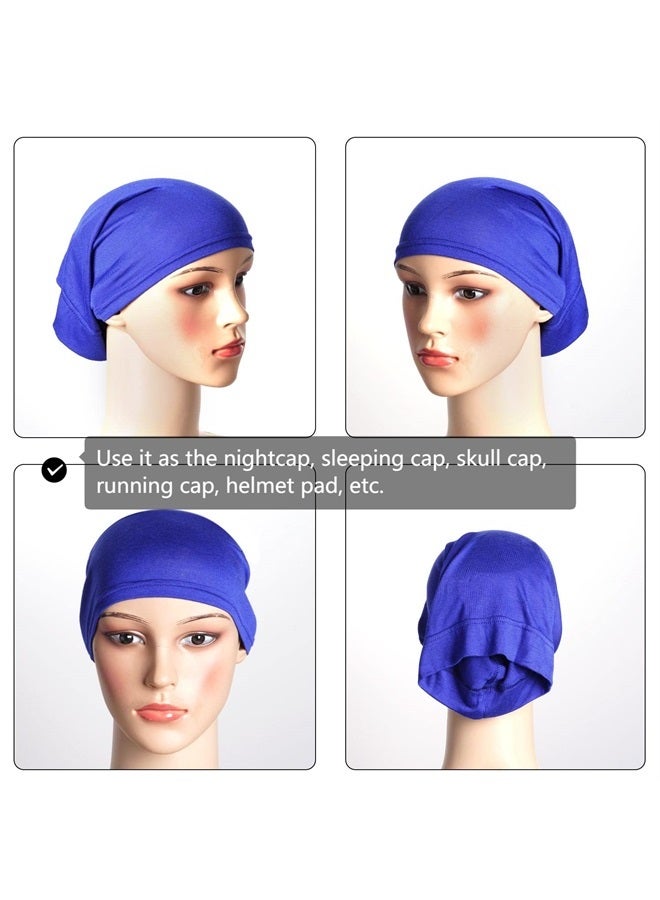 Sucrain 6 Pcs Tube Dreadlock Cap Elastic Wide Headband Braids Tube Sock Cap Unisex Spandex Satin Head Wrap Dreadlocks Accessories