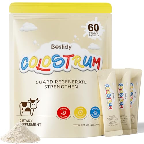 Bestidy Colostrum Supplement,Colostrum Powder for Gut, Hair Growth, Beauty, Individually Packaged,Natural Superfood Bovine Colostrum Powder,(60 Servings) 4.23 Oz - Image 1