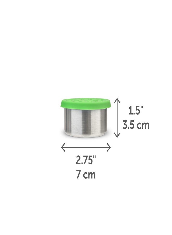 LunchBots 2.5 oz Stainless Steel Dressing Container for Condiments, Dips, Snacks, Dipping Sauce Cups with Silicone Lid, Fits in Lunch Bags and Bento Boxes - Set of 2 (Green) - Image 3