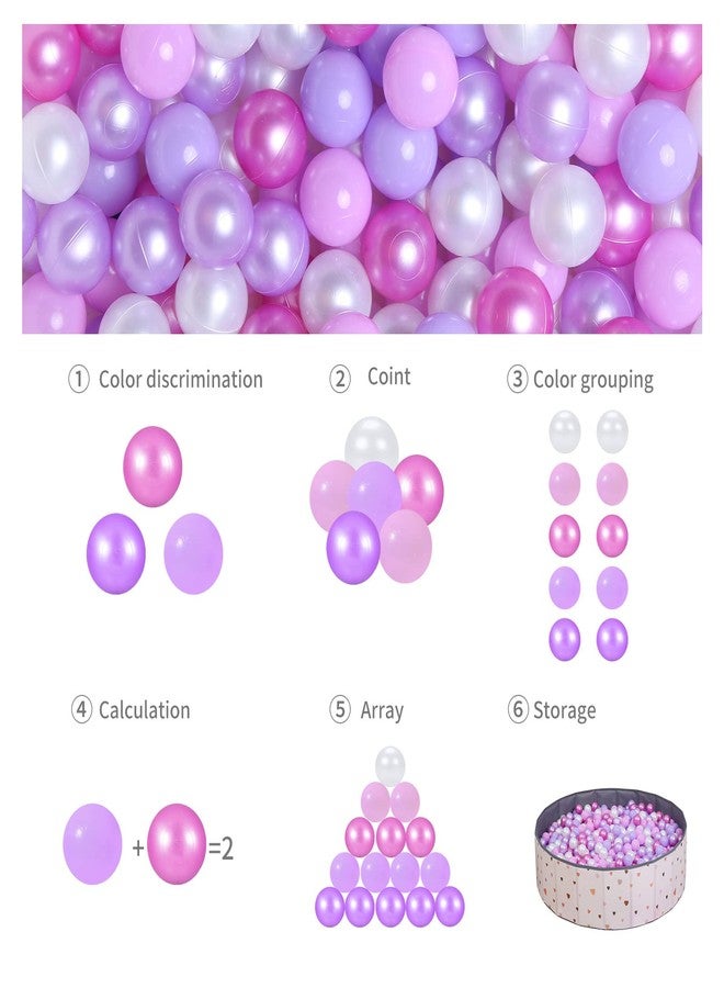 GOGOSO Ball Pits Balls Toddlers 50 100 200 500 Plastics Shape Ball Non-Phthalate Non-BPA Non-Toxic 2.2-Inch Crush Proof Play Balls, 5Colors for Mermaid Party,50pcs Balls - Image 4