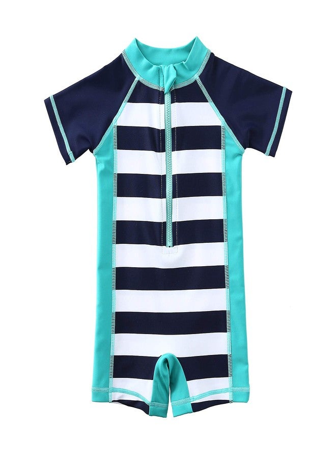 Wishere Baby-Boy's Rash Guard Shirt Upf 30+ Swimsuit, Striped, 0-3 Months - Image 1
