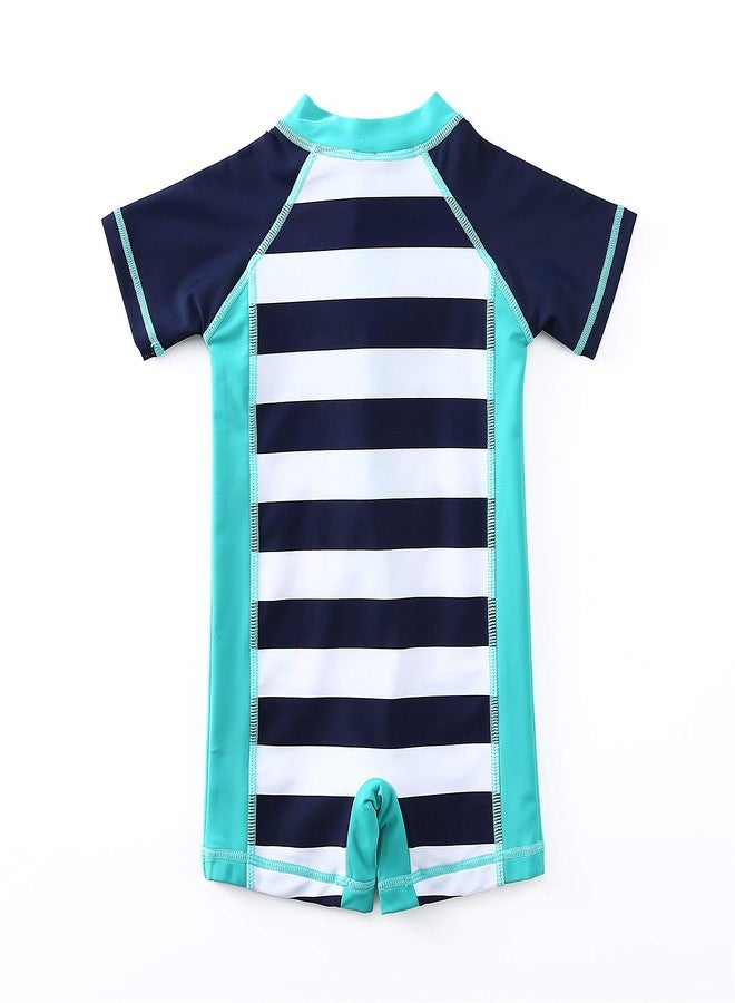 Wishere Baby-Boy's Rash Guard Shirt Upf 30+ Swimsuit, Striped, 0-3 Months - Image 2