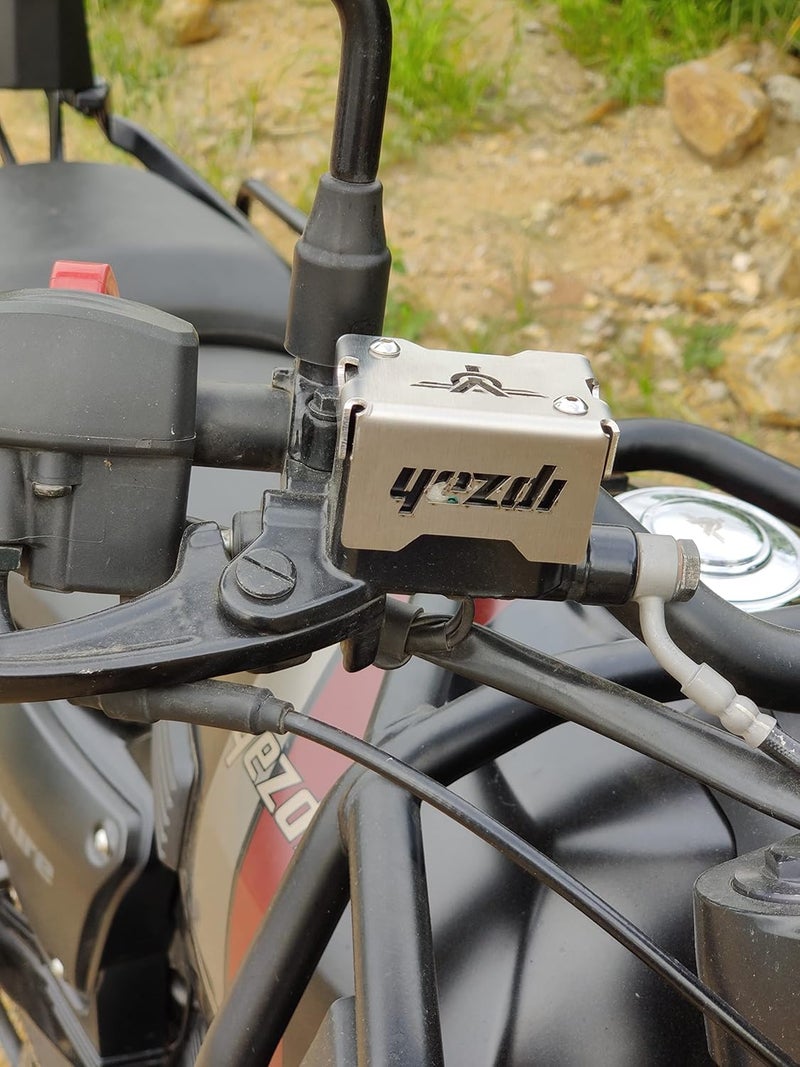 Auto Infinity Front Reservoir Guard Compatible With Yezdi Adventure (Full Cover) (Silver, Pack of 1) - Image 1