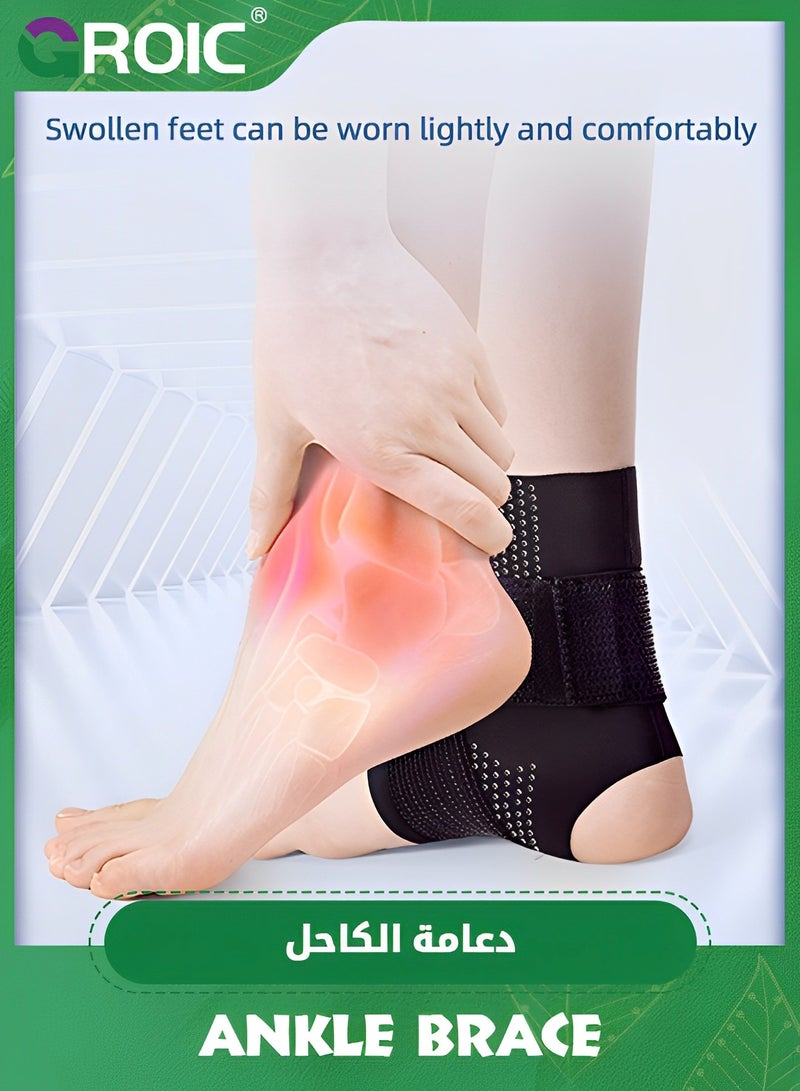 GROIC Elite Ankle Brace with Adjustable Strap and Gel Pad, Silicone Ankle Sleeve for Ankle Support and Pain Relief, Ankle Brace For Sprained Ankle, Plantar Fasciitis, Ankle Pain-XL - Image 4