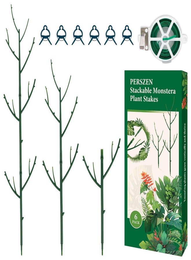 PERSZEN 6 Pack Plant Support Stakes for Indoo Outdoor Plants, 42.13In Plant Poles for Climbing Plants, Plant Accessories Indoor for Potted Plants, Monstera, Pothos - Image 1