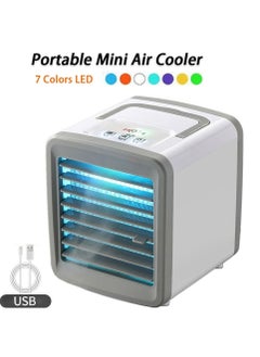 Mini Air Portable Air Conditioner 4 IN 1 Evaporative Air Cooler Personal Space Air Cooler With 3 Wind Speeds And 7 Color Lights USB Powered Mini Air Cooler With Spray Aromatherapy Humidifier