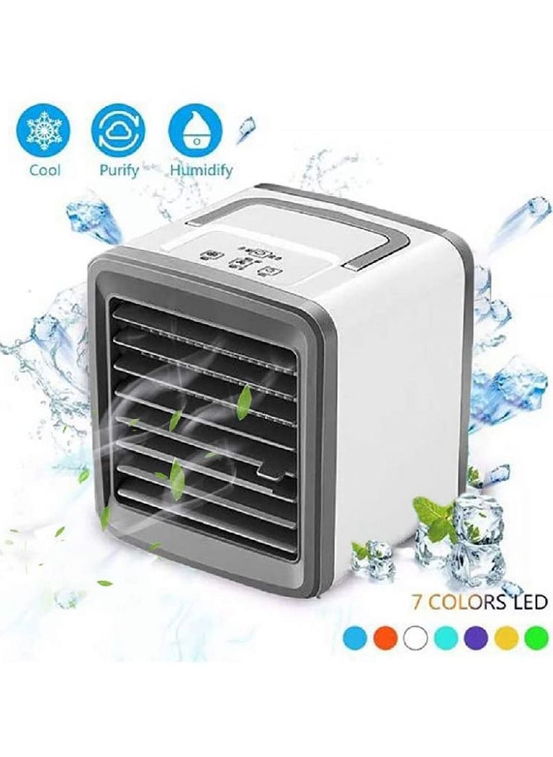 Generic - Mini Air Portable Air Conditioner 4 IN 1 Evaporative Air Cooler Personal Space Air Cooler With 3 Wind Speeds And 7 Color Lights USB Powered Mini Air Cooler With Spray Aromatherapy Humidifier - Image 1