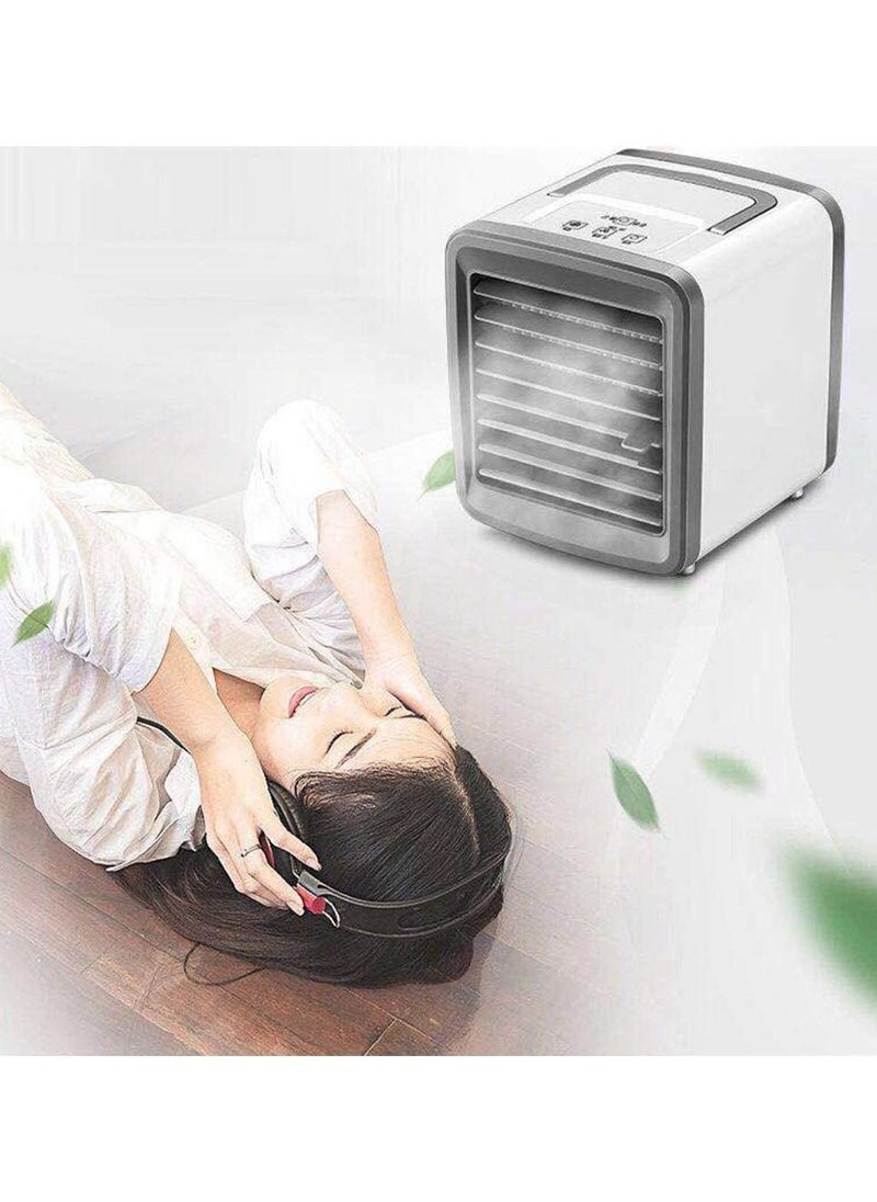 Generic - Mini Air Portable Air Conditioner 4 IN 1 Evaporative Air Cooler Personal Space Air Cooler With 3 Wind Speeds And 7 Color Lights USB Powered Mini Air Cooler With Spray Aromatherapy Humidifier - Image 1