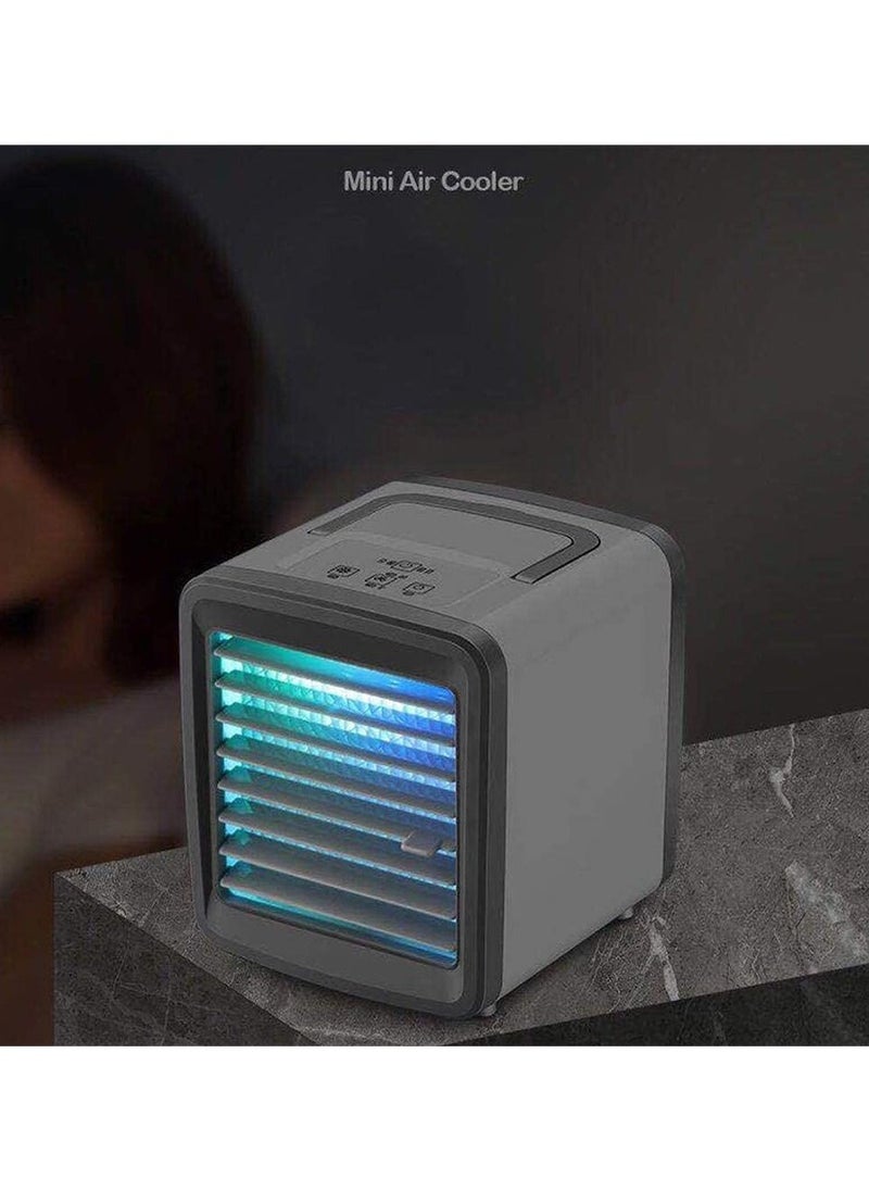 Generic - Mini Air Portable Air Conditioner 4 IN 1 Evaporative Air Cooler Personal Space Air Cooler With 3 Wind Speeds And 7 Color Lights USB Powered Mini Air Cooler With Spray Aromatherapy Humidifier - Image 1