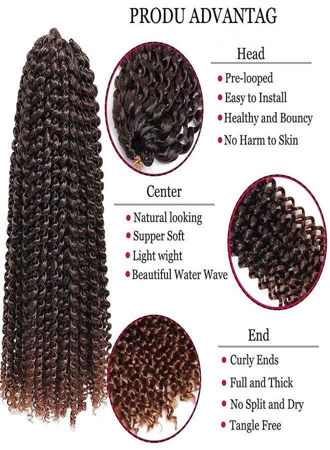 YOROSTAR 6 Packs Passion Twists Hair 18inch Ombre Water Wave Crochet Hair for Butterfly Soft Locs Synthetic Hair for Passion Twist Long Bohemian Locs Braiding Hair Extensions (18" 6packs T30#) - Image 3