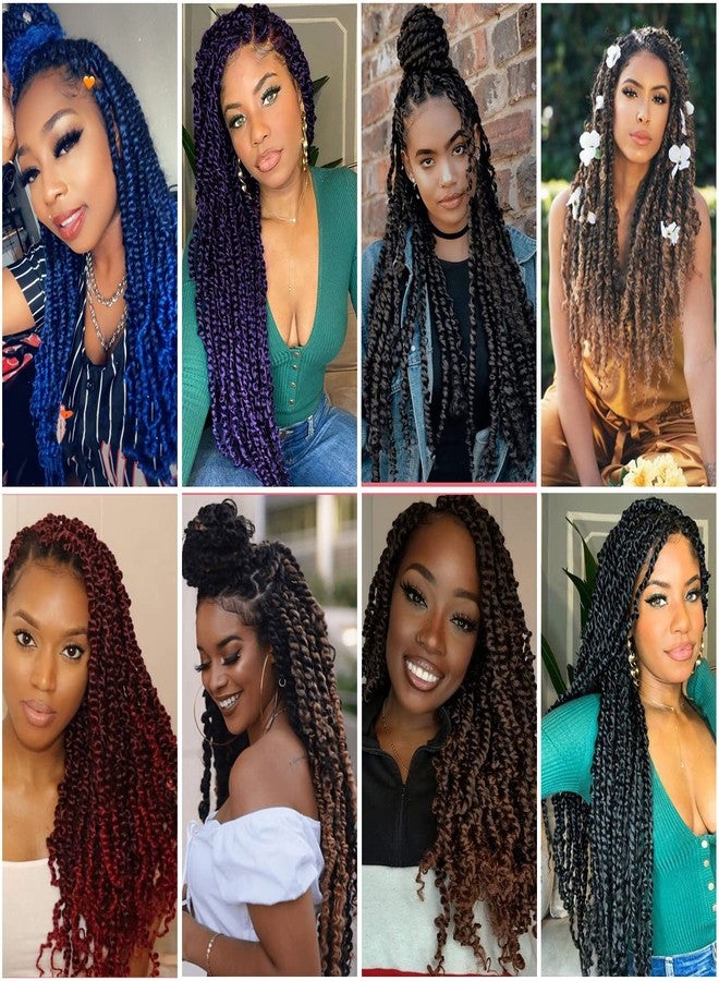 YOROSTAR 6 Packs Passion Twists Hair 18inch Ombre Water Wave Crochet Hair for Butterfly Soft Locs Synthetic Hair for Passion Twist Long Bohemian Locs Braiding Hair Extensions (18" 6packs T30#) - Image 4