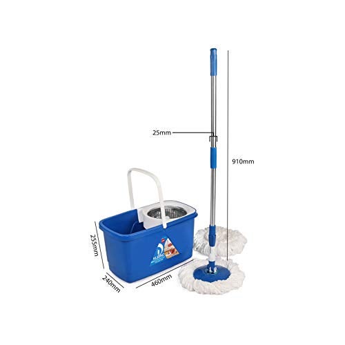Kleeno Cello Super Clean Spin Mop Bucket, 3Pcs Set, Blue, Plastic - Image 5