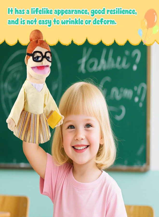 ZJoey Role Play Hand Puppets Hand Plush Chef Doctor Fireman Pirate Detective Athlete Nurse Worker Hand Puppet Toys Puppets for Kids Storytelling Imaginative Pretend Play Teaching Preschool(Teacher) - Image 5