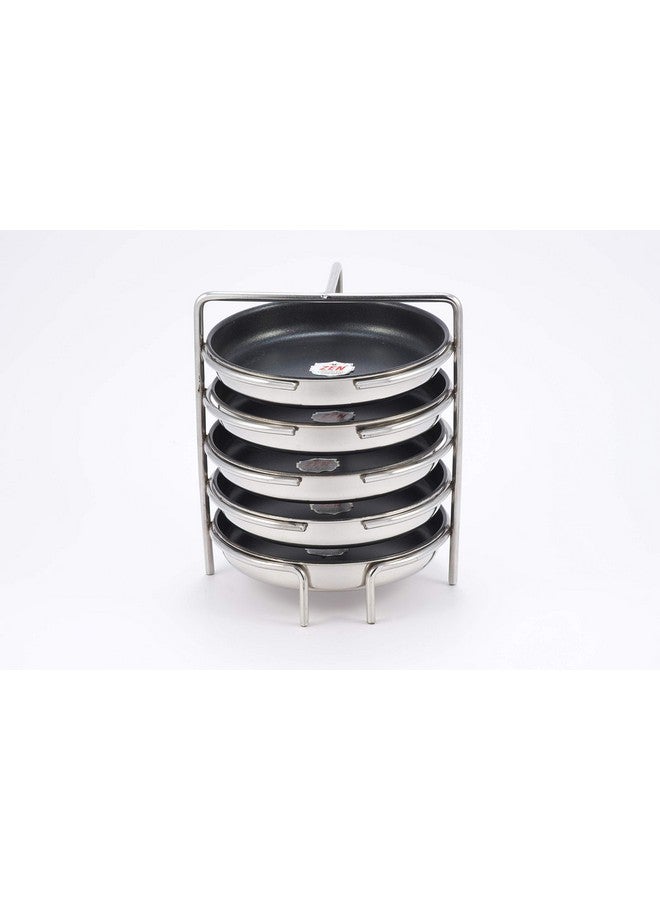 Jain Stainless Steel Non-Stick Thatte Idly Stand (Small Size) with 5 Plates South Indian Idly Maker Steaming Other Dishes Like Dhokla | Plate Diameter - 14cm | Pack of 1 Silver Color - Image 1