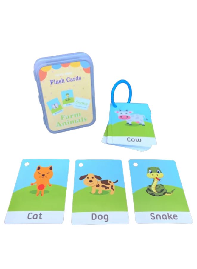 Educational Flash Cards Pocket Card Preschool Teaching Cards for kids, 20 Cards, Farm Animals - Image 2