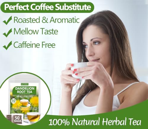 ULTHMOK Premium Dandelion Root Tea,50 Tea Bags 4.4Oz/125g, for Liver & Kidney Health, Roasted Detox Herbal Tea. Support Digestion & Boost Immune System, Caffeine Free. - Image 5