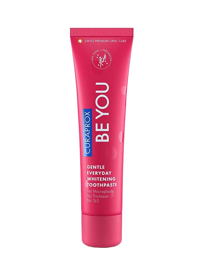 CURAPROX Be You Gin Tonic + Persimmon Toothpaste Red 60ml - Gentle Everyday Whitening Toothpaste - SLS Free, Microplastic Free, Triclosan Free, Fluoride Toothpaste - Image 1