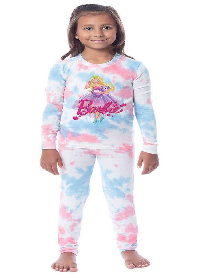 INTIMO Barbie Girls' Princess Doll Unicorn Unisex Child 2 Piece Sleep Pajama Set (10) - Image 1
