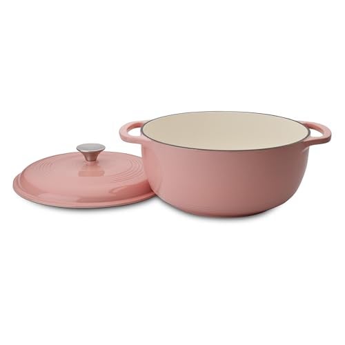 Mercer Culinary مرسر كوليناري فرن هولندي دائري من الحديد الزهر، 6 لتر، وردي - Image 2