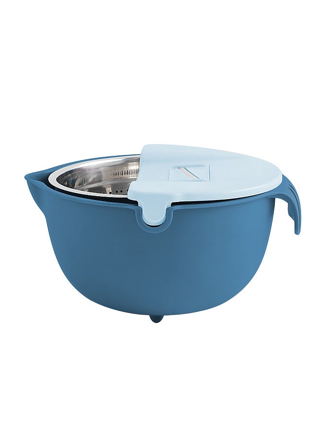 Generic Colander with Mixing Bowl Set 9-in-1 Strainers for Kitchen for Fruit and Vegetable Wash / Noodle Pasta Strainer / Rice Strainer Double-layer Rotatable Colander Bowl Set  - Image 1