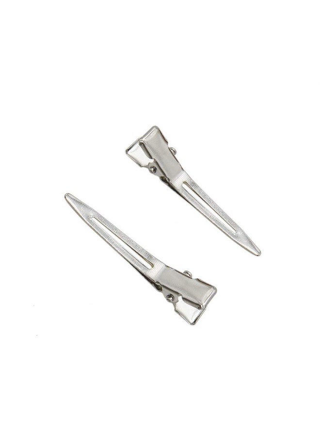 lasenersm - 50 Pcs Hairdressing Single Prong Pin Curl Clips 1.78 Inch Metal Alligator Hair Clips For Hair Extensions Hair Salon Barber Stylist - Image 1
