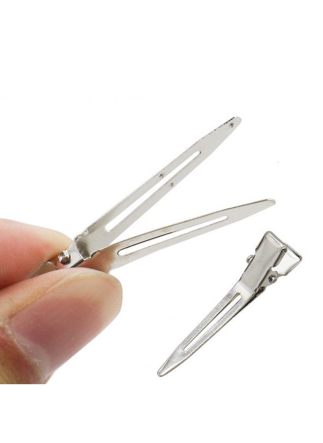 lasenersm - 50 Pcs Hairdressing Single Prong Pin Curl Clips 1.78 Inch Metal Alligator Hair Clips For Hair Extensions Hair Salon Barber Stylist - Image 1
