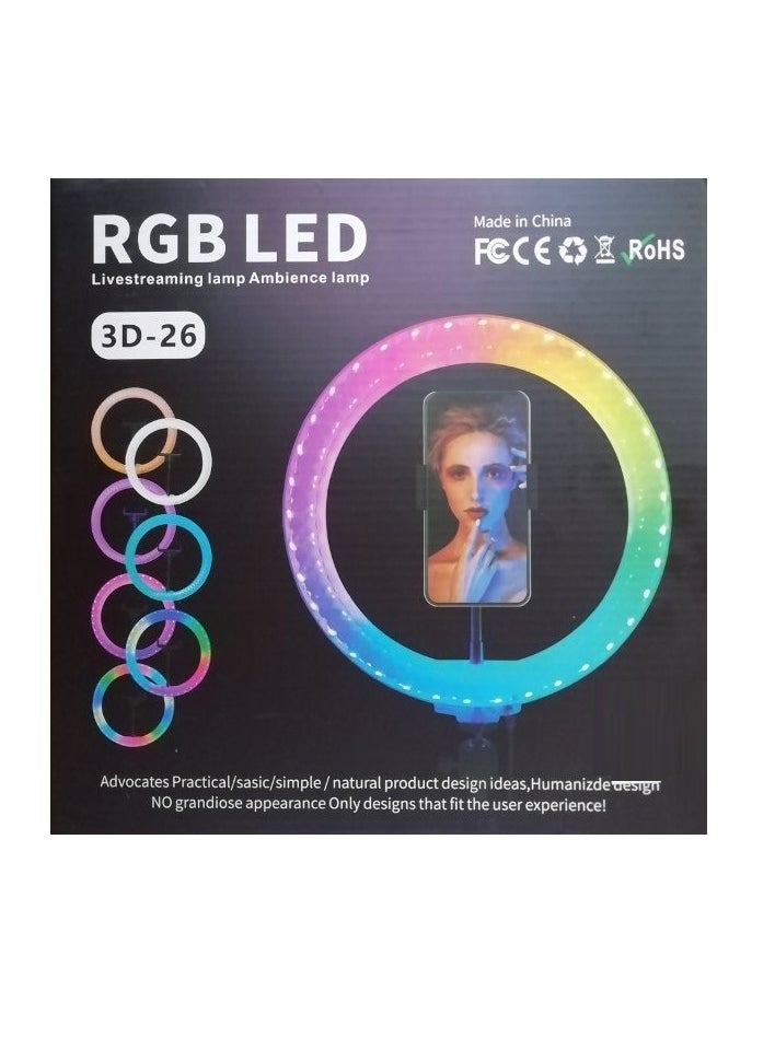 Mj 26 مصباح حلقي ناعم متعدد الألوان RGB LED - pzsku/ZE8189E866B45C4993495Z/45/_/1719852963/166de054-6897-4484-af7f-7abf5ffe557a