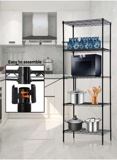 GoldenLike 5-Tier Storage Shelf Wire Storage Shelving Rack Unit Kitchen Storage Rack Metal Standing Storage Shelves for Kitchen Bathroom Laundry  - Image 4